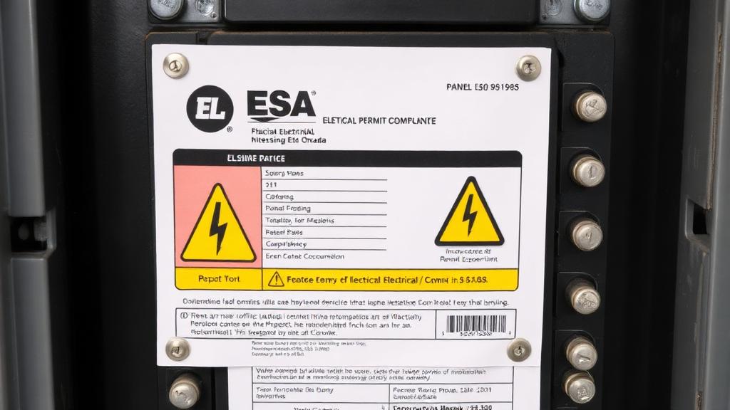 ESA electrical permit and inspection sticker on a residential panel